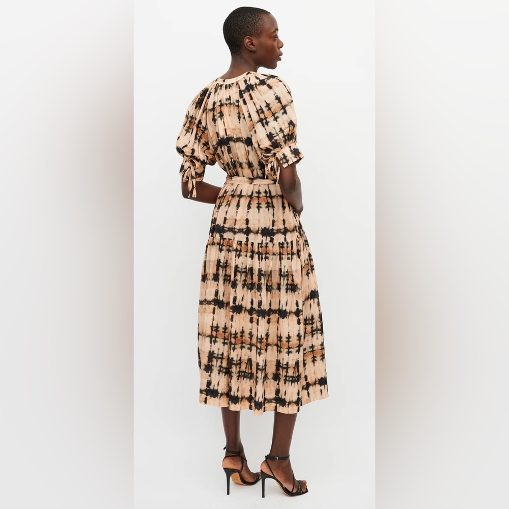 Ulla Johnson beige 'Selena' dress with tie waist in palm tie dye medium - Picture 7 of 14